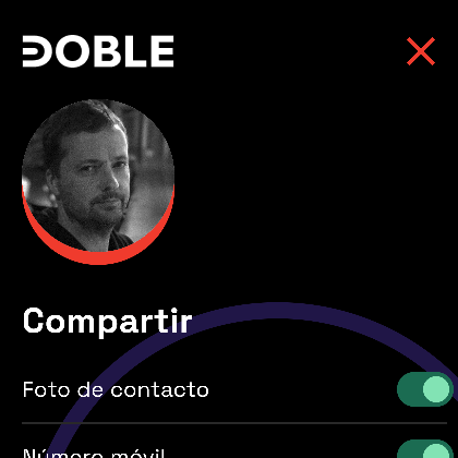 screenshot de la app de tarjetas